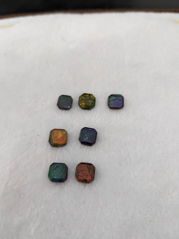 Cushion Ammolite gemstone size 10mm natural and genuine : E00bundle32b