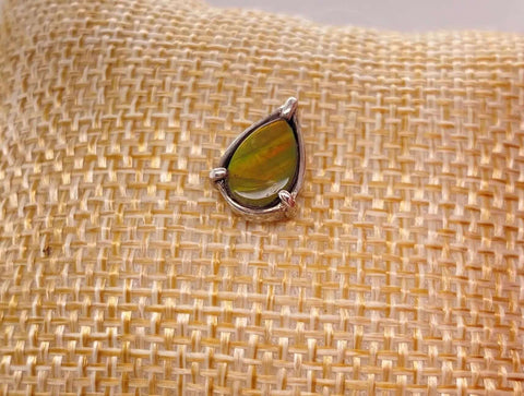 Ammolite Petite Pear Silver Pin PN E10493 