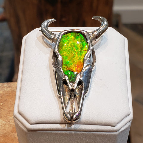 Buffalo Pin 24X15MM SLV Yellow, Green and Orange PN. E20593 %product from Empire Ammolite