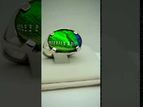 Ammolite Ring Video with 12x16mm Gemstone
